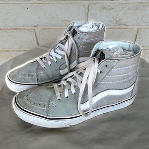 Vans Sk8-Hi High Top Light Grey Shoes Size 9 Women’s 7.5 Men’s Suede & Canvas